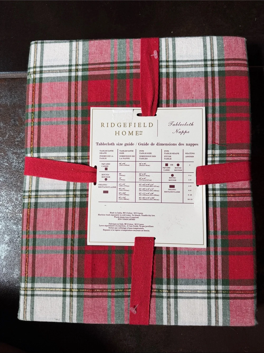 Red & Green Plaid Tablecloth
